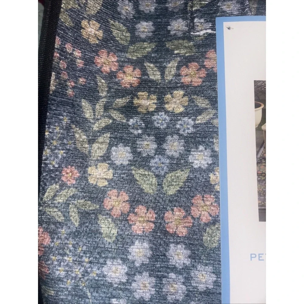 Draper James 5x7 Washable Rug Indoor Outdoor  Floral Blue Like Ruggable